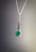 Gold & Green Onyx Oval Pendant