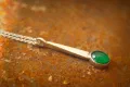 Gold & Green Onyx Oval Pendant