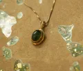 Gold & Green Onyx Oval Pendant