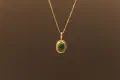 Gold & Green Onyx Oval Pendant