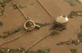 Beach Pebble Necklace with Swarovski Crystal