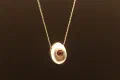 Beach Pebble Necklace with Ruby