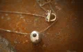 Beach Pebble Necklace with Garnet