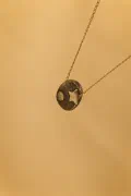 Moon(stone) and Star Beach Pebble Necklace