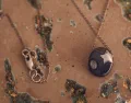 Moon(stone) and Star Beach Pebble Necklace