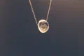 Beach Pebble Necklace with Silver Heart