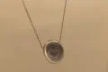 Beach Pebble Necklace with Silver Heart