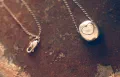 Beach Pebble Necklace with Silver Heart