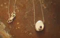 Beach Pebble Necklace with Ruby