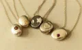 Beach Pebble Necklace with Ruby