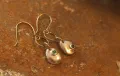 Fine Silver Pebble and Emerald Earrings
