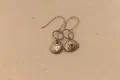 Fine Silver Pebble and Emerald Earrings
