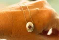 Beach Pebble Necklace with Garnet