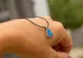 Opal Doublet & Silver Drop Pendant