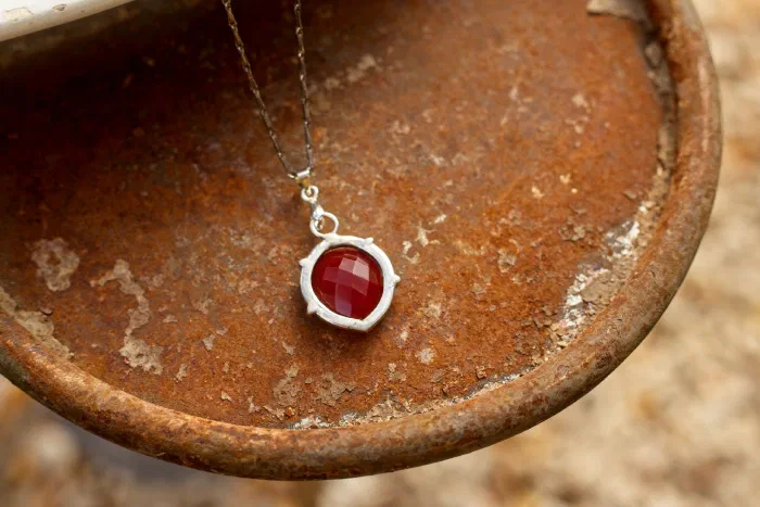 Reversible Carnelian Drop Pendant