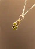 Antiqued Peridot Cushion Pendant