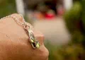 Antiqued Peridot Cushion Pendant