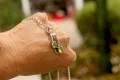 Antiqued Peridot Cushion Pendant