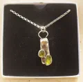 Antiqued Peridot Cushion Pendant