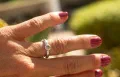 Silver Band With Grade AA Moissanite