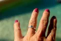 Silver Band With Grade AA Moissanite