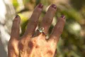 ring, silver, moonstone