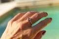 ring, silver, moonstone