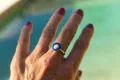 ring, silver, resin, pearl