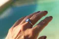 ring, silver, resin, pearl