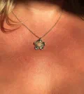 Fine Silver Flower & Opal Pendant