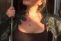 ruby, beach, pebble, necklace